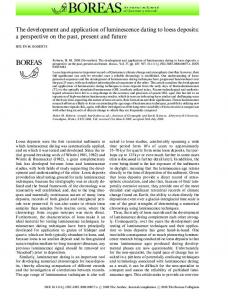 The development and application of luminescence dating to loess ...