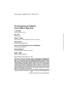 The Development and Validation of the Children's