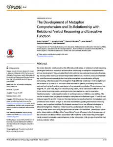 The Development of Metaphor Comprehension