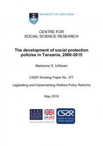 The development of social protection policies in Tanzania ... - Core