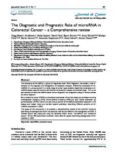 The Diagnostic and Prognostic Role of microRNA in ...