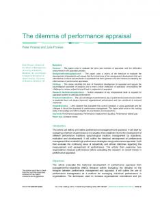 The dilemma of performance appraisal