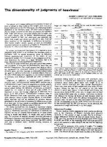 The dimensionality of judgments of heaviness - Springer Link