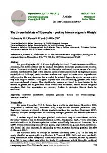 The diverse habitats of Hygrocybe - Mycosphere