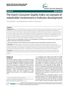 The Dutch Consumer Quality Index: an example of stakeholder ...