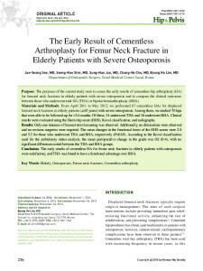 The Early Result of Cementless Arthroplasty for Femur Neck Fracture ...