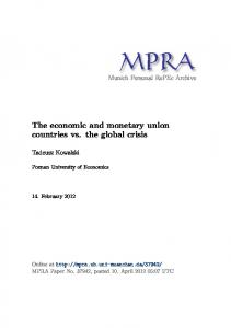 The economic and monetary union countries vs. the global crisis