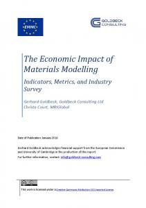 The Economic Impact of Materials Modelling - Zenodo