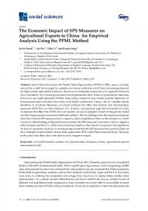 The Economic Impact of SPS Measures on Agricultural Exports ... - MDPI