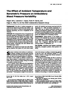 The effect of ambient temperature and barometric pressure on ...