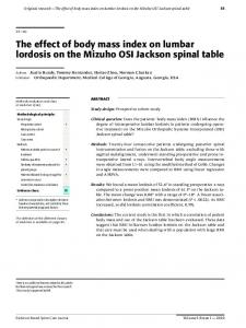 The effect of body mass index on lumbar lordosis on the Mizuho OSI