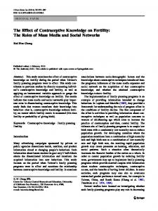 The Effect of Contraceptive Knowledge on Fertility: The ... - Springer Link