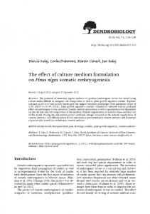 The effect of culture medium formulation on Pinus nigra somatic ...