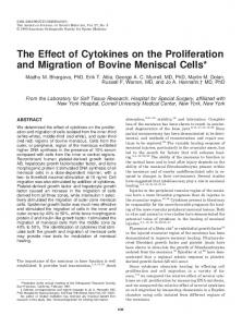 The Effect of Cytokines on the Proliferation and ... - SAGE Journals
