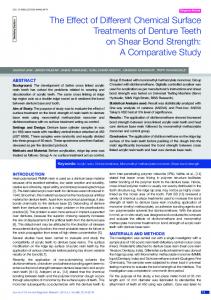 The Effect of Different Chemical Surface Treatments of ...