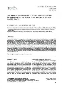 the effect of different glycerol concentrations on freezability of semen ...