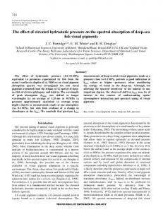 The effect of elevated hydrostatic pressure on the spectral absorption ...