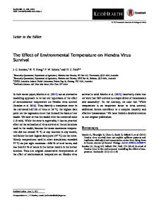 The Effect of Environmental Temperature on Hendra ... - Springer Link