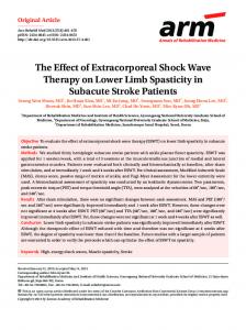 The Effect of Extracorporeal Shock Wave Therapy