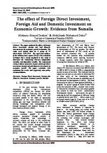 The effect of Foreign Direct Investment, Foreign Aid and ... - IJIR
