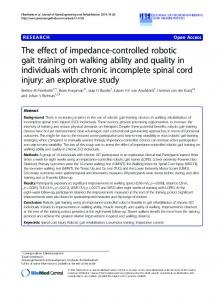 The effect of impedance-controlled robotic gait training on walking ...