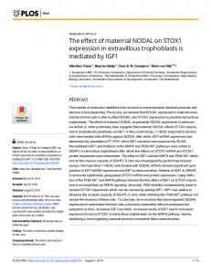 The effect of maternal NODAL on STOX1 expression in ... - PLOS