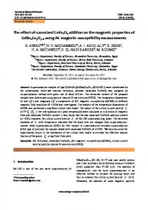 The effect of nanosized CoFe2O4 addition on the ... - Springer Link