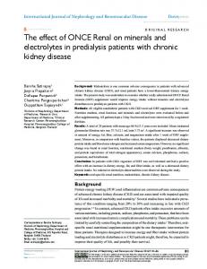 The effect of ONce Renal on minerals and ... - Semantic Scholar