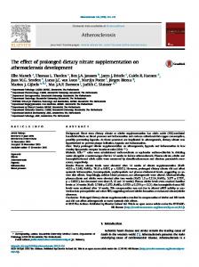 The effect of prolonged dietary nitrate supplementation on ... - Core