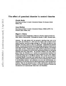 The effect of quenched disorder in neutral theories