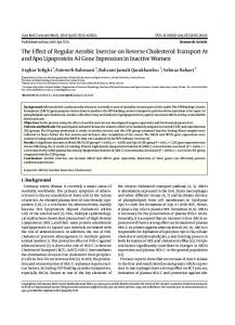 The Effect of Regular Aerobic Exercise on Reverse Cholesterol ...