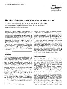 The effect of repeated temperature shock on baker's ... - Springer Link