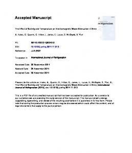 The Effect of Salinity and Temperature on Electromagnetic Wave