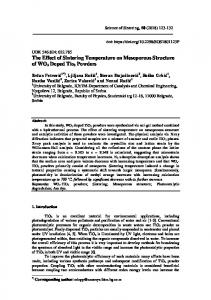 The Effect of Sintering Temperature on Mesoporous