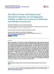 The Effect of Some Soil Physical and Chemical Properties on Soil ...