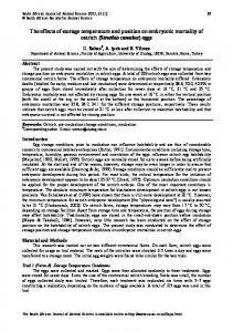 The Effect of Storage Position and Temperature on Hatchability of ...