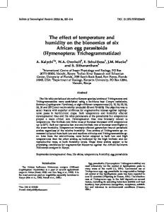 The effect of temperature and humidity on the ... - Semantic Scholar