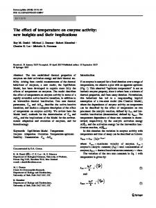 The effect of temperature on enzyme activity: new ... - Springer Link