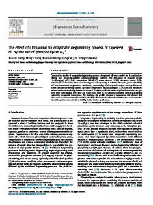 The effect of ultrasound on enzymatic degumming process of ... - Core