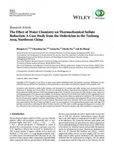 The Effect of Water Chemistry on Thermochemical Sulfate Reduction