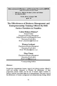The Effectiveness of Business Management and Entrepreneurship