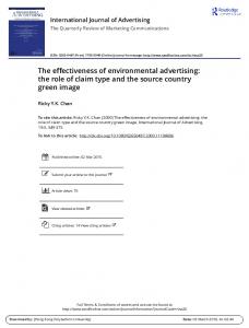 The effectiveness of environmental advertising: the ...