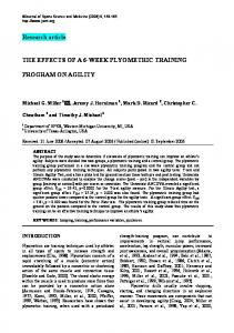 THE EFFECTS OF A 6-WEEK PLYOMETRIC TRAINING PROGRAM ...