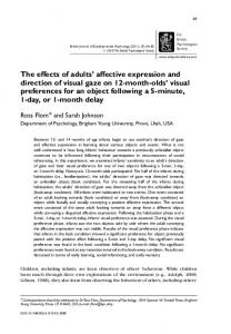 The effects of adults' affective expression and ... - BYU Infant Lab