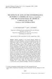 THE EFFECTS OF ANTS ON THE ENTOMOPHAGOUS ... - Springer Link