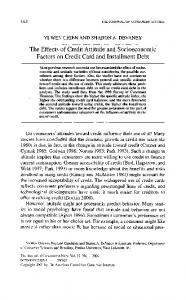 The Effects of Credit Attitude and Socioeconomic Factors on Credit ...