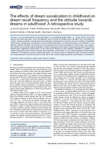 The effects of dream socialization in childhood on dream recall ...