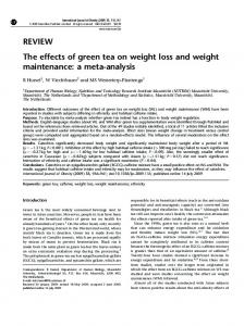 The effects of green tea on weight loss and weight maintenance - Nature