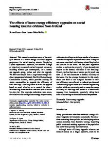 The effects of home energy efficiency upgrades on social housing ...