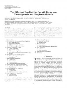 The Effects of Insulin-Like Growth Factors on Tumorigenesis and